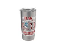 La bandera vuela desde el último aliento de soldado defendiendo patriótico Vaso térmico de acero inoxidable de doble pared