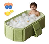 La bañera plegable para bebés, la bañera de bebé pvc plegable con desagüe y pies de soporte, 29.5x17.7x9.8 pulgadas portátil con juguetes para niños de 0 a 8 años