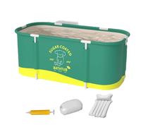 La bañera portátil para la cubierta de ducha: bañera plegable para adultos en espacios pequeños, solución de baño de spa compacta | Bañera inflable, diseño de desagüe fácil, uso relajante de spa para