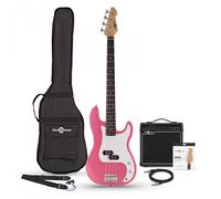 LA Bass Guitar Pink 15W Bass Amp Pack