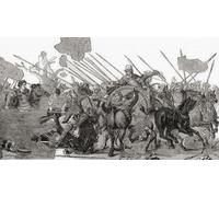 La batalla de Issus también Issos sur de Anatolia 5 de noviembre de 333 a. C. De la historia universal de Cassell publicado en 1888. Póster impreso por Ken Welsh (20 x 11)