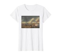 La Batalla de Princeton Pintura - Revolución Americana Camiseta, Mujer, Blanco, L