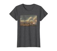 La Batalla de Princeton Pintura - Revolución Americana Camiseta, Mujer, Jaspeado Oscuro, XXL