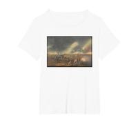 La Batalla de Princeton Pintura - Revolución Americana Camiseta, Mujer Tallas Grandes, Blanco, 6XL Grande