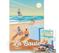 La Baule France Lámina Artística Rompecabezas de 1000 Piezas para Adolescentes Agilidad Mental Relajante Tiempo Libre Seguro Únete Sorpresa de Cumpleaños (50x75cm)