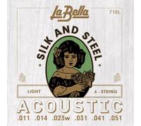 La Bella 710L Silk & Steel - Cuerda para guitarra acstica ligera de 6 cuerdas 11-51