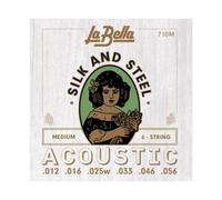 La Bella 710M Silk & Steel - Cuerda para guitarra ac stica de 6 cuerdas, mediana, 12-56