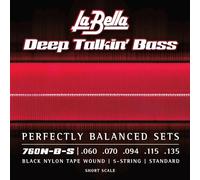 La Bella 760N-B-S Cinta de nailon negra, 5 cuerdas - 60-135, escala corta