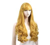 La Bella Durmiente Princesa Aurora peluca Cosplay Briar Rose Mujeres Largo Amarillo Pelo sintético Fiesta de Halloween Role Play pelucas MZ-6919