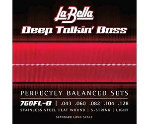 La Bella profundo Talkin 'Bass 5 cuerdas de acero inoxidable Fltwnd 43-128