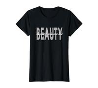 La Belleza es mi Artista de Maquillaje Camiseta gráfica económica, Mujer, Negro, XL