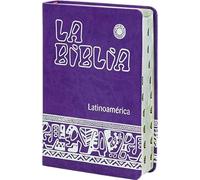 La Biblia Latinoamérica [letra grande] simil-piel morada, canto plateado, con uñeros
