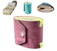 La billetera de envoltura de efectivo, el titular de dinero de acceso rápido en efectivo por efectivo, manuales bandas de bolso con broche magnético, billetera de bolsillo de lujo compacta (Purple)