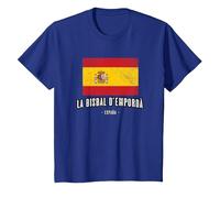 la Bisbal d'Empordà España | Souvenir - Ciudad - Bandera - Camiseta, Niños, Azul Real, 12 años