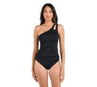 La Blanca Island Goddess One Shoulder Keyhole Tankini Swimsuit Top Sujetador, Negro, 40 para Mujer