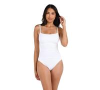 La Blanca Women's Island Goddess Rouched Body Lingerie Mio One Piece Swimsuit, White, 14