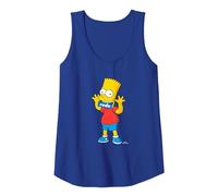 La Boca grosera de Bart Simpson de Los Simpson Camiseta sin Mangas, Mujer, Azul Real, L