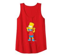 La Boca grosera de Bart Simpson de Los Simpson Camiseta sin Mangas, Mujer, Rojo, XXL