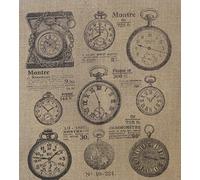 La Boîte à Broder COU039LN - Kit de Estampado de Punto de Cruz, diseño de Relojes, Color Beige