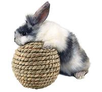 La Bola Natural Juguete Dental para Mascotas, Bola de Hierba de Paja, Accesorios para Jaula de Conejos y Roedores, para Salud Dental