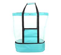 La bolsa de asas de la malla de la playa que acampa con el organizador multifuncional del embalaje del bolso más fresco desmontable (Verde)