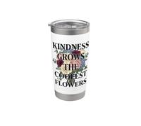 La bondad crece las flores más geniales Vaso térmico de acero inoxidable de doble pared