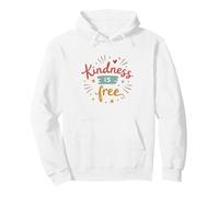 La bondad es Gratis: Cita inspiradora de compasión Sudadera con Capucha, Unisex para Adultos, Blanco, M
