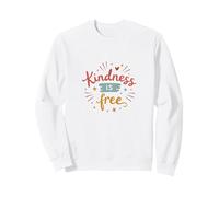 La bondad es Gratis: Cita inspiradora de compasión Sudadera, Unisex para Adultos, Blanco, L