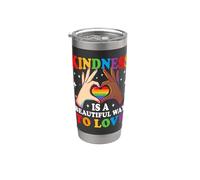 La bondad es una hermosa manera de amar el orgullo gay LGBTQ Rainbow Vaso térmico de acero inoxidable de doble pared