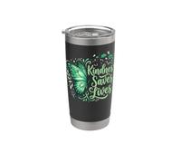 La bondad salva vidas mariposa salud mental cita Vaso térmico de acero inoxidable de doble pared