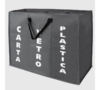 La Briantina Bolsa de ahorro de espacio Ecobag para colección diferenciada, 3 compartimentos de papel cristal plástico, 60 x 32 x 48 cm, poliéster