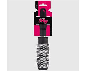 La Briantina Cepillo redondo de acción térmica, ideal para rizar secador, diámetro 40 mm, para cabello medio largo, negro