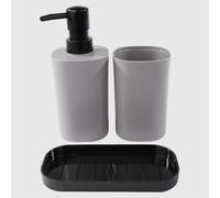 La Briantina Juego de baño de 3 Piezas - Dispensador de jabón, Vaso portacepillos y jabonera - Diseño Minimalista, Elegante y versátil - 15 x 7,5 x 17,5 cm