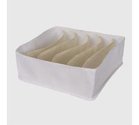 La Briantina Organizador de cajón de tela con 6 compartimentos - Caja suave para ropa interior, calcetines y accesorios - TNT 100% polipropileno - 28 x 28 x 10 cm - Gris o Beige