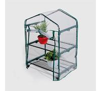 La Briantina Ser07397A - Invernadero de 2 estantes con Ruedas para terrazas y Balcones, Estructura de Metal y Lona de PVC Transparente/Verde, 69 x 49 cm - h. 98 cm - SER07397A