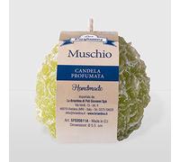 La Briantina Vela perfumada decorativa de bola, duración 3,5 horas, diámetro 5,5 cm, verde, perfume de almizcle