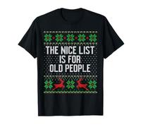 La Buena Lista es para los Ancianos suéter de Navidad de Mal Gusto Camiseta