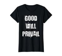 La Buena Voluntad Prevalecerá Camiseta gráfica económica, Mujer, Negro, M