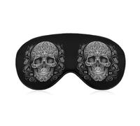 La cabeza de calavera retrata una máscara de sueño detallada de calavera humana con correa ajustable, cómoda máscara de ojos suave para dormir, máscaras de ojos que bloquean la luz