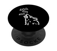 La Cabeza de Howling Wolf con murciélagos en el Cielo - PopSockets PopGrip Adhesivo