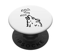 La Cabeza de Howling Wolf con murciélagos en el Cielo - PopSockets PopGrip Adhesivo