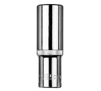 La cabeza hexagonal de 1/2", 18 mm de la marca NEO está hecha de acero al cromo vanadio. La superficie moleteada mejora el mantenimiento de la punta. El