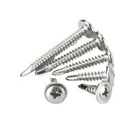 La cabeza plana de acero inoxidable es un tornillo Tornillos autorroscantes, paquete de 200, de acero inoxidable, cabeza plana, Phillips, plateado, 4,2 x (13-25) mm (4,2 x 25 mm)