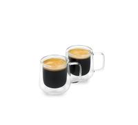 La Cafetière Siena Juego de Vasos de Espresso de Doble Fondo de 2 piezas, 100ml Tazas de Café Aisladas con Asa para Barista Espresso, Apilables y Ligeros