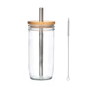 La cafetière bubble tea tumbler, 650ml clear glass cup with stainless