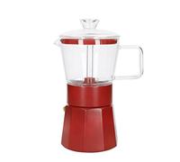 La Cafetière Cafetera espresso de vidrio Verona, roja, 6 tazas, en caja de regalo