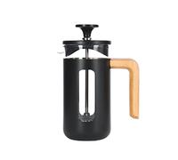 La Cafetière Pisa - Cafetera de acero inoxidable, tres tazas, color negro, en caja de regalo