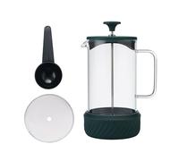 La Cafetière - Cafetera Zero con capacidad para 8 tazas y juego de tazas, prensa francesa resistente al calor, mango de vidrio y base de silicona extraíble, fácil de limpiar, color verde