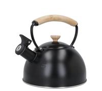 La Cafetiere Cafetière LCWHKETBLK - Hervidor Silbante Negro con Mango de Madera, 2,5 L, Acero Inoxidable - Diseño Elegante