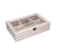 La Cafetière LCTEABOX Cajita de té con 6 Compartimentos, Madera